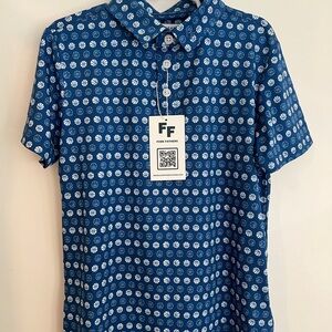 Boys' Blue Basketball-Print Polo